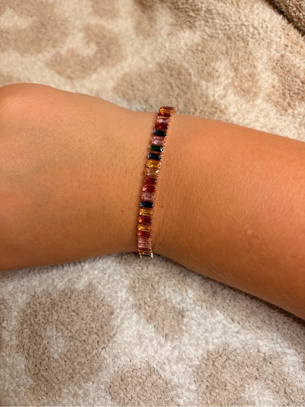 Multi stone Baguette stone tennis Bracelet